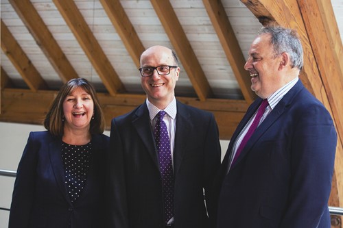 Hugh, Rachel and Jon laughing April 2014.jpg
